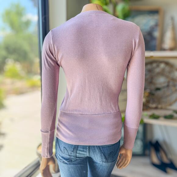 Color Story, Slim-Fit Snap Button Lavender Cardigan, Long Sleeve, Women’s Small - Picture 6 of 10